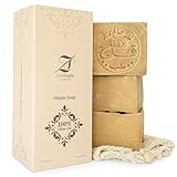 Zaman Sense Original Aleppo Seife 3er-Set – 100 % Olivenöl, je 200g + Seifensäckchen – Premium-Qualität, handgefertigt & vegan – basische Naturseife – für Gesicht, Körper & empfindliche Haut