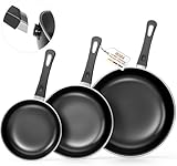 Pfannenset Set, 20cm+25cm+30cm Bratpfanne Skillet 3-teiliges Set, Omelettpfanne hitzebeständig, PFAS-frei, Geeignet für alle Arten von Kochern, einschließlich Induktion (OT9)