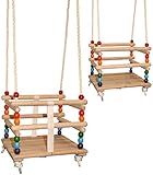 alles-meine.de GmbH Gitterschaukel - UMBAUBAR - mit abnehmbaren Gurt - Schaukel aus Holz - mitwachsend & verstellbar - Babyschaukel/Kinderschaukel - Leichter Einstieg ! - Holzg..