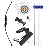 Dostyle Recurve Bogen und Pfeil Set Outdoor Bogenschießen Recurvebogen Jagd 40lbs Erwachsene Anfänger Schießen Langbogen mit Bogenschießen Zubehör