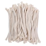 Cabilock 100 Stück Öllampendochte, runde Baumwoll-Ersatzkerzendochte für Petroleumlampen, Laternen, Kerzenbrenner, Herdbeleuchtung und Dekoration, Beige
