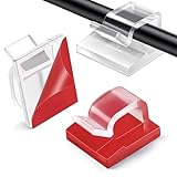 Aujzoo 50 Stück selbstklebende Kabel-Clips, selbstklebende Kabelhaken, Kabel-Management-Halter für Organizer, Wand, Schreibtisch, Zuhause und Büro Kabel