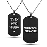 Mister Boncuk® MiliChain Premium Dog Tag kette aus Edelstahl - Herren Halskette mit Gravur - Militär kette Personalisiert - ID kette mit gravur - Männer schmuck