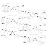 FUNOMOCYA 6Paare Transparente Laborschutzbrillen Schlagfeste Arbeitsschutzbrillen mit Erweitertem Seitenschutz Schutzbrillen für Labor Vielseitig Einsetzbar