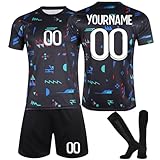Generisch Portugal Personalisiert Fußballtrikots mit Eigenem Namen/Nummer, Fussball Trikot Shorts Socken Komplettset für Herren/Kinder