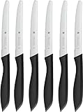 WMF Classic Line Frühstücksmesser Set 6-teilig, 23 cm, Brötchenmesser Wellenschliff, Brotzeitmesser, Spezialklingenstahl, Kunststoffgriff, schwarz