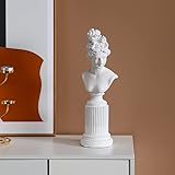 Marimor Skulpturn deko modern - deko skulptur - dekoartikel - statuen deko - Statue für Wohnzimmer, Schlafzimmer, Büro, Home, Hotel, Schreibtisch, zuhause. (Weiß)