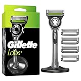 Gillette Labs mit Reinigungs-Element, Rasierer für Männer, 1 Handstück - 5 Ersatzklingen, mit magnetischem Dock