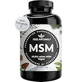 MSM Tabletten - 2000mg MSM (Methylsulfonylmethan) je Tagesdosis - 365 Tabletten (6 Monate) - Mit natürlichem Vitamin C aus Acerola - Hochdosiert, vegan, laborgeprüft, ohne unerwünschte Zusätze