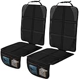 Beicarin Verdickt Kindersitzunterlage, 2 Stück ISOFIX Geeigneter Sitzschoner Auto Kindersitz, Wasserdichter Autositzauflage mit Netztaschen, dickstes Auto Hundekissen mit Rutschfester Unterseite