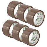 D.RECT Paketklebeband 6er Pack - Paketband - Klebeband Braun 50m x 48mm zum Verpacken von Paketen und Versandschachteln, Umzug - 6 Rollen