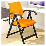 Ergonomischer Stapelstuhl mit mittlerer Rückenlehne und gepolstertem Tablet-Arm – zusammenklappbarer Büro-Esszimmerstuhl mit gepolstertem Sitz, keine Räder, ideal für Zuhause und Arbeitsplatz