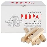 PODPAL - Natürliches Anzündholz aus trockenen Fichtenspänen | ca. 5 kg | Brennholz & Kaminholz | Ideal als Feuerstarter, Grillanzünder & Ofenanzünder | Anmachholz & Anfeuerholz für Kamin & Ofen