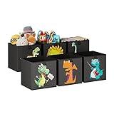 Wisdom Star Spielzeugtruhe, herausnehmbare Trennwand, Spielzeug-Organizer, Tier-Aufbewahrungswürfel, 27,9 cm, 6 Stück, Aufbewahrungskörbe für Regale, würfelförmige Aufbewahrungsboxen für die