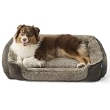 BEDSURE Hundebett Grosse Hunde – 89x63x17cm Hundesofa für Grosse Hunde waschbar, Hundekorb mit Abnehmbarer Bezug, Hundecouch mit Rutschfester Unterseite, kuschelweiches Hundebett groß, Braun