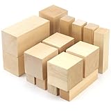 Lindenholz zum Schnitzen, Holzblöcke zum Basteln, Schnitzholz Set, Balsaholz, Holzblock Massiv, Natürlich Balsaholz Klötzchen zum Basteln, Holzschnitzerei-Set (15)