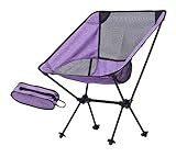 IWENZHKPA Campingstuhl Faltbar Outdoor Camping Klappstuhl Ultraleicht Tragbare Aluminium Angeln Strand Picknick Stuhl Für Wandern Faltbarer Stuhl(Purple)