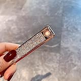 RWXCOW Feuerzeug Elektro USB Diamantbesetztes Wiederaufladbares Blitzfeuerzeug füR Damen