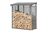 Mega Holz Kaminholzregal für außen mit Rückwand aus imprägniertem Holz 1,8m³ Brennholzlager 188 x 69 x 183 cm Holzunterstand für Kaminholz Perfekte Holzstapelhilfe/Feuerholzregal für den Garten