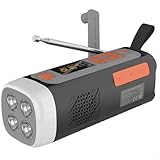 LVYXON Outdoor-Camping-Radio, 4500 mAh, wiederaufladbares Radio, mit vielseitiger Taschenlampe und Campinglaterne, Powerbank für Smartphones, SOS-Blinklichter und Alarm-Sound-Funktion, AM/FM/SW-Bänder