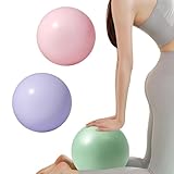 SENLINLIN 3 Stück Pilates Ball 25cm, Weicher, Rutschfester & Verdickter Gymnastikball Klein in Pink, Lila & Grün, mit Blasrohr, Pilates & Yoga Zubehör für Fitnessstudio, Zuhause, Büro