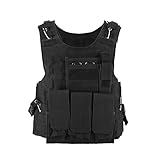 Bon amixyl Tactical Einstellbare Armee Militärische Angriff Kampf Weste, Airsoft Paintball Angriff Outdoor Dschungel Weste (Schwarz)