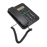 Anrufer-ID-Telefon, Schnurgebundenes Telefon, Festnetztelefon, Schnurgebundenes Festnetztelefon, Schnurgebundenes Telefon, Englisch, Schnurgebundenes Telefon, Wandtelefone, (Black)