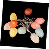 ULTECHNOVO 1 Set Mit 10 Ostereier Lichterketten Zum Dekorieren Verzieren Von Innenlichterketten LED Helle Dekoration Zum Aufhängen Mit Retro Ostern Im Freien Kleine Dekorative Osterparty