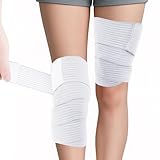 JLFDLLYYZQ 2 Stück 200CM Oberschenkel Bandage, Hoch Elastische Kompressionsbandage, Elastische Binde Für Die Oberschenkel Kompression, Sport Kompressionsbandage, Kniebandage Damen Und Männer, Weiß