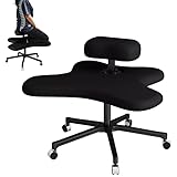 JDSHFEN Kniestuhl fürs Büro Schreibtisch – Grün/Rosa/Schwarz Meditationshocker mit gekreuzten Beinen Verstellbarer Liftsitz für Yoga-Liebhaber zu Hause,Black-One Size