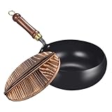 Wok - Wok mit Deckel Antihaft | Gusseisen Bratpfanne | Bratpfanne mit Deckel | Traditionelles Eisen | Induktion Bratpfanne | Antihaft | Sautepfanne mit Deckel | Antihaft | Eisen für HOM