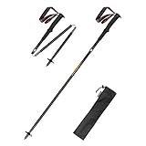 ZCCZJS 99% Carbonfaser-Trekking-Poles-Collapsible Foldable Sticks-Quick-Schloss, Antishock-2PC-Paket, Starkes, leichtes Gewicht, Wandermasten zum Wandern, Skii