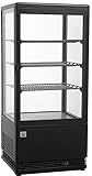 METRO Professional Kühlvitrine GGC2078B, Gastro-Vitrine, schwarz, 78 L, 2.4 kWh/24h Temperaturbereich 0°C - +12°C mit 3 verstellbaren Einlegeböden, LED-Oberlicht für Gastronomie, Bar, Restaurant