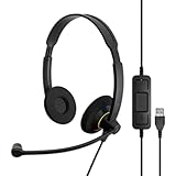 Sennheiser EPOS Impact SC 60 USB ML beidseitiges UC-Headset mit In-Line Call Control Zertifiziert für Skype for Business, 9734329000