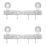 Kufughty 2X Leichtes, Stanzfreies Aufbewahrungsregal im Luxus-Stil, Dusch-Organizer mit Saugnapf, Saugnapfregal, Duschspender-Seifen-Organizer