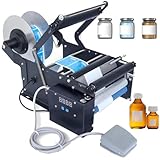 LJXFYSD Elektrische Flaschenaufkleber Etikettiermaschine, Rundflaschenetikettierer, Etikettenapplikator für Glas und Kunststoffflaschen 30 STK./min für 20–100 mm Durchmesser