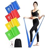 4er-Set 1.5M Lang Fitnessbänder Widerstandsbänder in 4 Stärke, 100% Naturlatex Fitnessband Gymnastikband für Crossfit, Muskelaufbau, Yoga, Pilates für Männer und Frauen