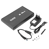 Aflytep 3,5 Festplatten GEH?Use SATA zu USB3.0 Externes Festplatten GEH?Use Mobile Festplatten Kasten f¨¹r Notebook Desktop Schwarz EU Stecker