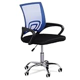 MUWO Director Büro Drehstuhl | ergonomisch & höhenverstellbar | atmungsaktives Mesh-Gewebe | stabile Metallfüße | optimaler Sitzkomfort für langes Arbeiten & Homeoffice (Navy)