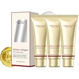 Korean Goldene Kollagen-Creme, Korean Collagen Anti-Wrinkle Cream, Anti-Falten-Creme für das Gesicht, Feuchtigkeitscreme für das Gesicht, Hautstraffende Cremes, Tiefenhydration Langanhaltende (3PC)