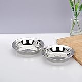 Sumeet Robuste Servierteller aus Edelstahl mit Spiegel-Finish, 12,5 cm Durchmesser, 2 Stück, silberfarben