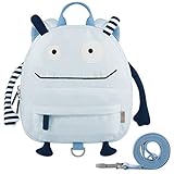 GAGAKU Kinderrucksack mit Brustgurt Mini Cartoon Kinder Rucksack für Jungen 1-4 Jährige - Blau