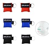 6 Stück Beatmungsmaske Erste Hilfe,Beatmungsmaske Schlüsselanhänger,Tragbare Beatmungsmaske Schlüsselanhänger,Notfall Mund-zu-Mund Beatmung Schutz Taschenmaske,für Erste Hilfe oder AED Training.