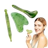 OUDQFCJ Gua Sha-Massage-Kits Natürlicher Jade Massager Guasha aus Jade Stein Gesichtsmassage