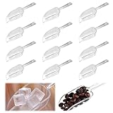 12 Stück Kleiner Mehlschaufel, Transparenter Kunststoff Eisschaufel, Abwiegeschaufel Transparenter, Mehrzweck Futterschaufel Kunststoff, Leicht zu Reinigen, für Eiscreme, Proteinpulver, Kaffee und Tee