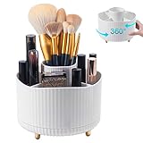 Kosmetik Make Up Organizer, 360°Drehbarer Pinsel Organizer, Multifunktionale Kosmetik Aufbewahrung für Zimmer Decor Frisiertisch, Schlafzimmer, Bad
