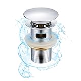 Sudnsadaks Waschbecken Ablaufgarnitur, Universal Ablaufgarnitur, Pop Up Ventil Ablaufventil Abflussgarnitur aus Edelstahl Waschbeckenstöpsel für Waschbecken, Waschtisch, Badezimmer