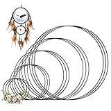 15 Stück Metallring Schwarz 10/15/20/25/30cm Metallringe zum Basteln, Deko Ringe zum Aufhängen Drahtringe zum Basteln, Metallringe Drahtringe Dekoringe für DIY Traumfänger Girlanden Hochzeitskranz