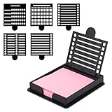 BOXOB Haftnotizen Halter mit Schablone, 1,18x1,18cm Haftnotizen Spender mit 5 Stil Linienzeichnungsvorlage Memo Block Organizer für Schreibtisch Büro Zuhause Schulbedarf (Schwarz)