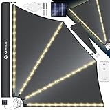 KESSER® Balkonfächer mit LED | klappbar mit Wandhalterung | 140x140cm | Sichtschutz Balkon Windschutz | Balkonsichtschutz | Seitenmarkise | witterungsbeständig | inkl. Montagematerial, Anthrazit